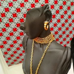 Mini star earrings with necklace